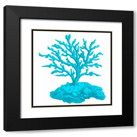Blue Coral 4 Black Modern Wood Framed Art Print with Double Matting by Lewis, Sheldon
