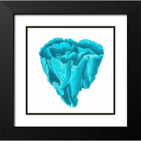 Blue Coral 6 Black Modern Wood Framed Art Print with Double Matting by Lewis, Sheldon
