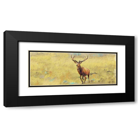 Beau Stag Black Modern Wood Framed Art Print with Double Matting by Butcher, Sarah