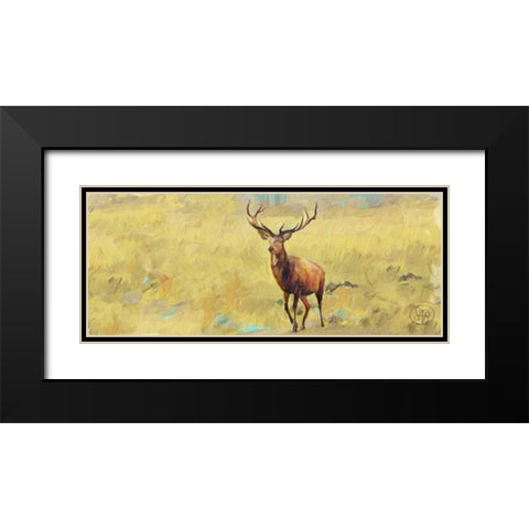 Beau Stag Black Modern Wood Framed Art Print with Double Matting by Butcher, Sarah