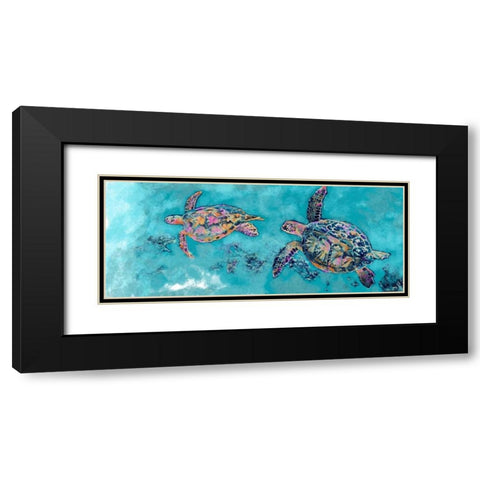 Turtles Together Black Modern Wood Framed Art Print with Double Matting by Butcher, Sarah
