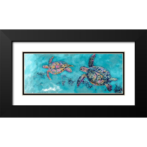 Turtles Together Black Modern Wood Framed Art Print with Double Matting by Butcher, Sarah