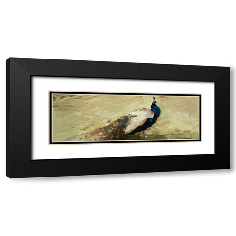 Peacock Panel 1 Black Modern Wood Framed Art Print with Double Matting by Butcher, Sarah