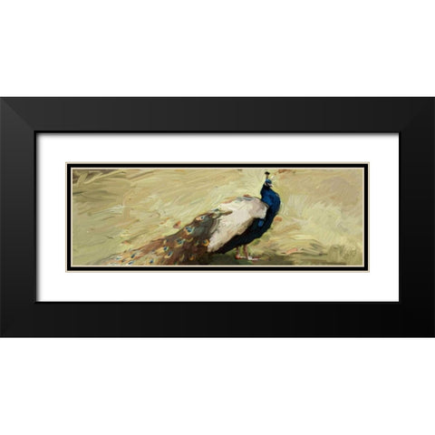 Peacock Panel 1 Black Modern Wood Framed Art Print with Double Matting by Butcher, Sarah