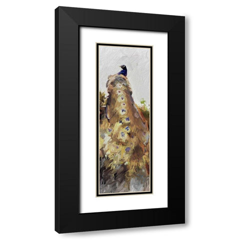 Peacock Panel 2 Black Modern Wood Framed Art Print with Double Matting by Butcher, Sarah