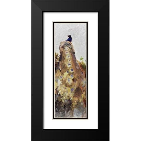 Peacock Panel 2 Black Modern Wood Framed Art Print with Double Matting by Butcher, Sarah