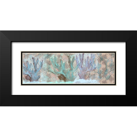Three Coral Black Modern Wood Framed Art Print with Double Matting by Butcher, Sarah