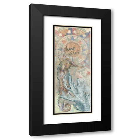 Chart The Seas Black Modern Wood Framed Art Print with Double Matting by Butcher, Sarah