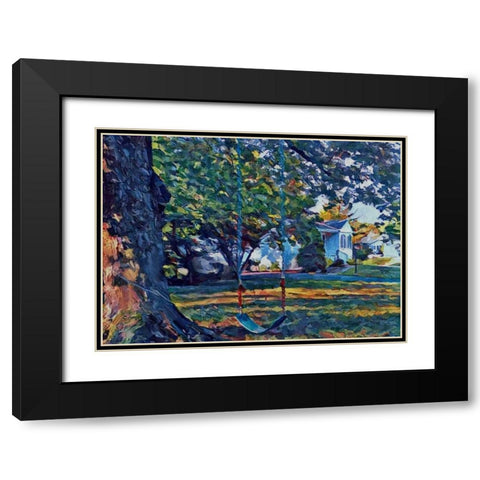 Empty Swing Black Modern Wood Framed Art Print with Double Matting by Butcher, Sarah
