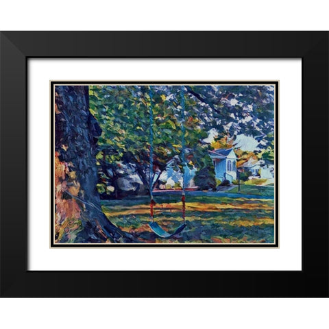 Empty Swing Black Modern Wood Framed Art Print with Double Matting by Butcher, Sarah
