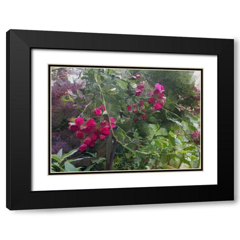 Monets Garden Black Modern Wood Framed Art Print with Double Matting by Butcher, Sarah