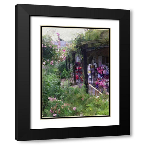 Gift Shop At Giverny Black Modern Wood Framed Art Print with Double Matting by Butcher, Sarah