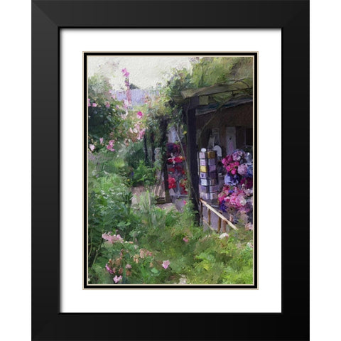 Gift Shop At Giverny Black Modern Wood Framed Art Print with Double Matting by Butcher, Sarah