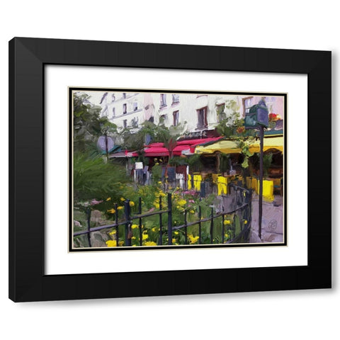 Place Du Petitpont Black Modern Wood Framed Art Print with Double Matting by Butcher, Sarah