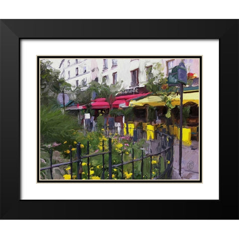 Place Du Petitpont Black Modern Wood Framed Art Print with Double Matting by Butcher, Sarah