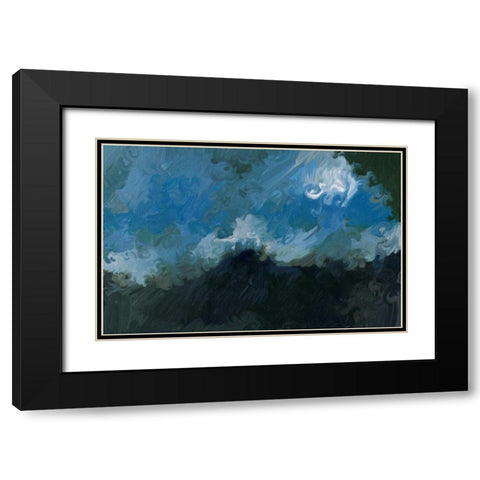 Waves Black Modern Wood Framed Art Print with Double Matting by Butcher, Sarah