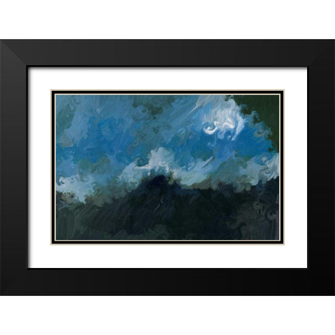 Waves Black Modern Wood Framed Art Print with Double Matting by Butcher, Sarah