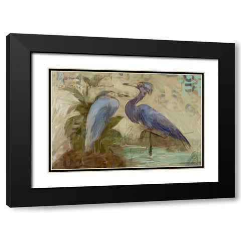 Egret Pair 2 Black Modern Wood Framed Art Print with Double Matting by Butcher, Sarah