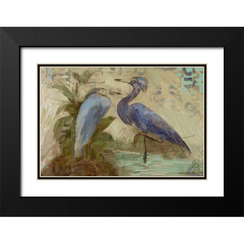 Egret Pair 2 Black Modern Wood Framed Art Print with Double Matting by Butcher, Sarah