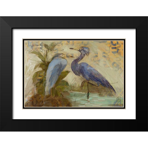 Egret Pair Black Modern Wood Framed Art Print with Double Matting by Butcher, Sarah