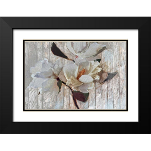 Magnolia1 Black Modern Wood Framed Art Print with Double Matting by Butcher, Sarah