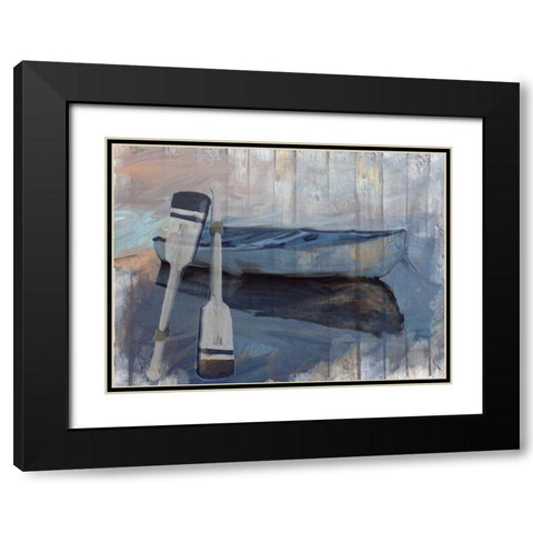 Solo Boat Black Modern Wood Framed Art Print with Double Matting by Butcher, Sarah
