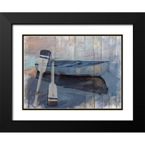 Solo Boat Black Modern Wood Framed Art Print with Double Matting by Butcher, Sarah