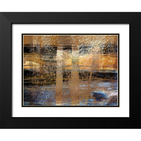 Golden Rain Black Modern Wood Framed Art Print with Double Matting by Butcher, Sarah