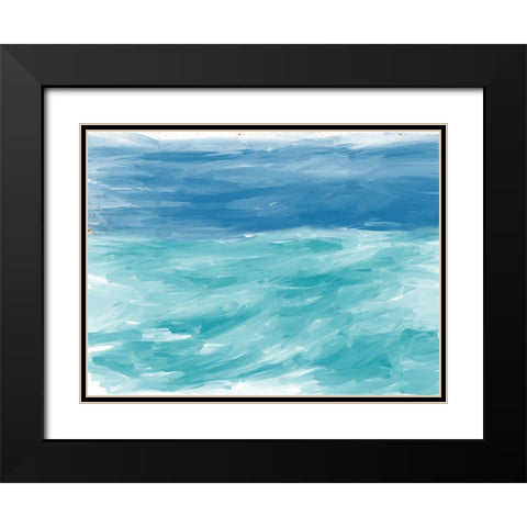 Turquoise Sea Black Modern Wood Framed Art Print with Double Matting by Butcher, Sarah