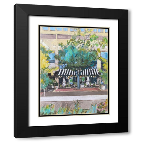City Cafe Black Modern Wood Framed Art Print with Double Matting by Butcher, Sarah