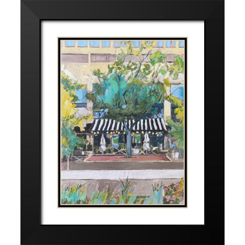 City Cafe Black Modern Wood Framed Art Print with Double Matting by Butcher, Sarah