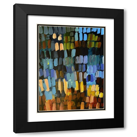Color Strokes Black Modern Wood Framed Art Print with Double Matting by Butcher, Sarah