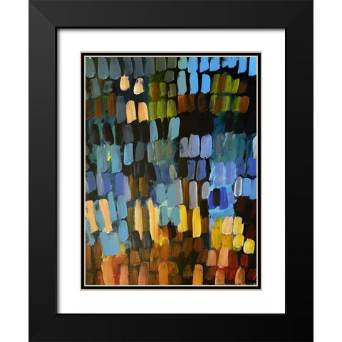 Color Strokes Black Modern Wood Framed Art Print with Double Matting by Butcher, Sarah