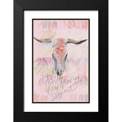 Southwest Skull Black Modern Wood Framed Art Print with Double Matting by Butcher, Sarah