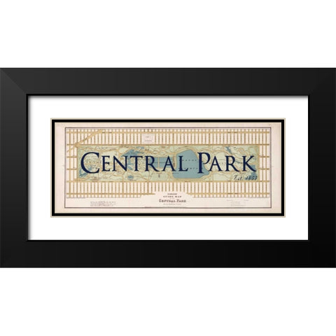 Central Park Black Modern Wood Framed Art Print with Double Matting by Carlson, Tina