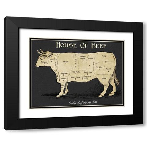House Of Beef Black Modern Wood Framed Art Print with Double Matting by Carlson, Tina