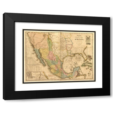 US Mexico Black Modern Wood Framed Art Print with Double Matting by Carlson, Tina