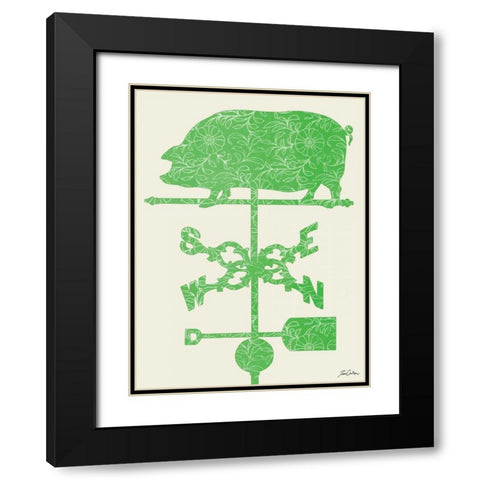 Weather Vane Hog Black Modern Wood Framed Art Print with Double Matting by Carlson, Tina