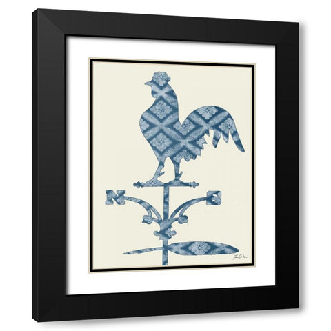 Weather Vane Rooster Black Modern Wood Framed Art Print with Double Matting by Carlson, Tina