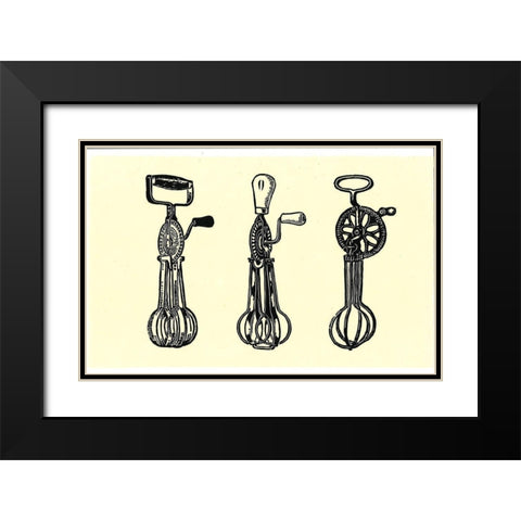Egg Beaters Black Modern Wood Framed Art Print with Double Matting by Carlson, Tina