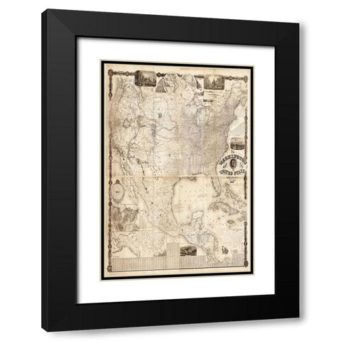 Washington USA Black Modern Wood Framed Art Print with Double Matting by Carlson, Tina