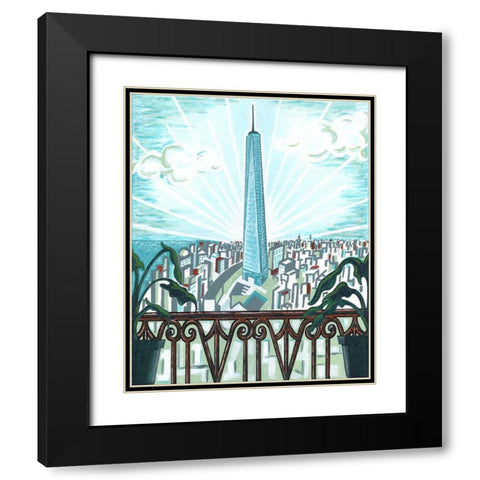 New York View 2 Black Modern Wood Framed Art Print with Double Matting by Reaves, Thom