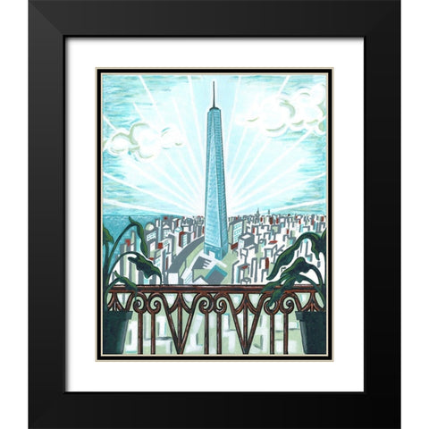 New York View 2 Black Modern Wood Framed Art Print with Double Matting by Reaves, Thom