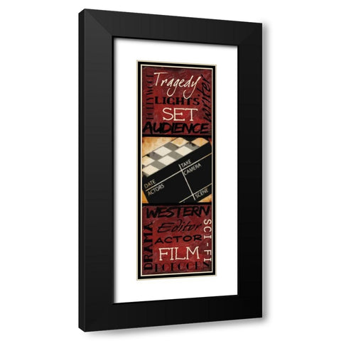 LIGHTS  CAMERA  ACTION B Black Modern Wood Framed Art Print with Double Matting by Greene, Taylor