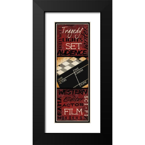 LIGHTS  CAMERA  ACTION B Black Modern Wood Framed Art Print with Double Matting by Greene, Taylor