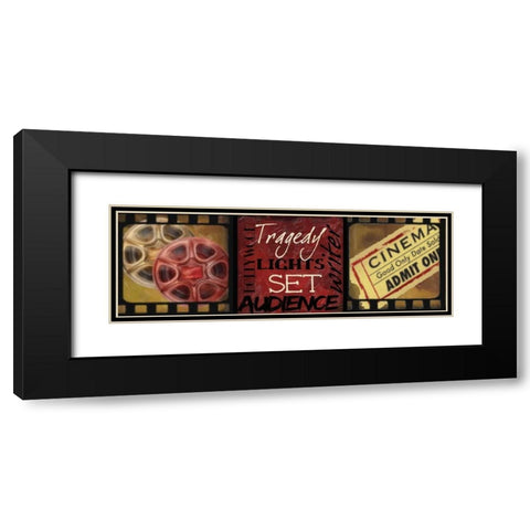 LIGHTS  CAMERA  ACTION C Black Modern Wood Framed Art Print with Double Matting by Greene, Taylor