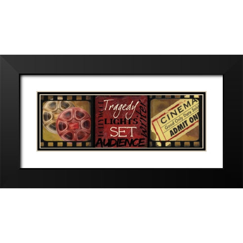 LIGHTS  CAMERA  ACTION C Black Modern Wood Framed Art Print with Double Matting by Greene, Taylor
