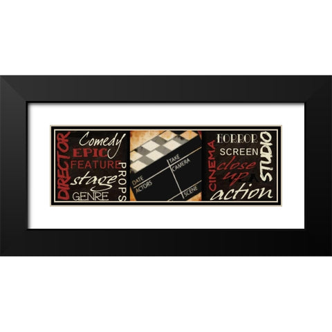 LIGHTS CAMERA ACTION D Black Modern Wood Framed Art Print with Double Matting by Greene, Taylor