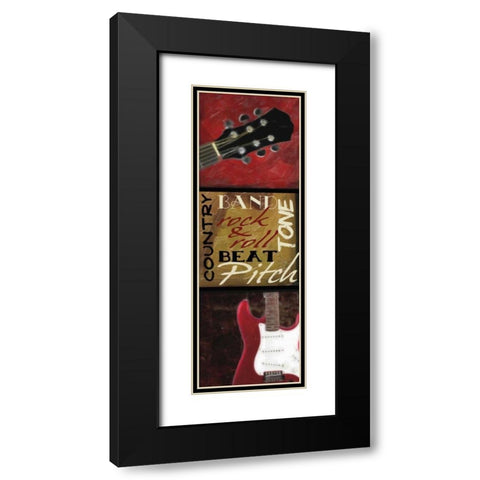ROCK AND ROLL PANEL Black Modern Wood Framed Art Print with Double Matting by Greene, Taylor