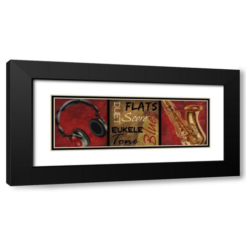 DUET PANEL Black Modern Wood Framed Art Print with Double Matting by Greene, Taylor
